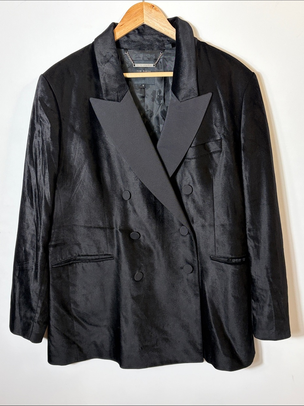 Ted Baker London Black Tuxedo Blazer Jacket Women’s Size 6 Double Breasted